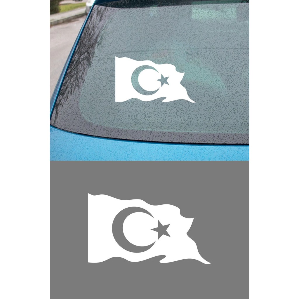 New Jargon Türk Bayrağı Oto Sticker - Ay Yıldız Araç Cam Sticker - Dalgalı Türk Bayrağı 15X9CM - Beyaz - 15x9cm SSD / Solid State Drive Fiyatı