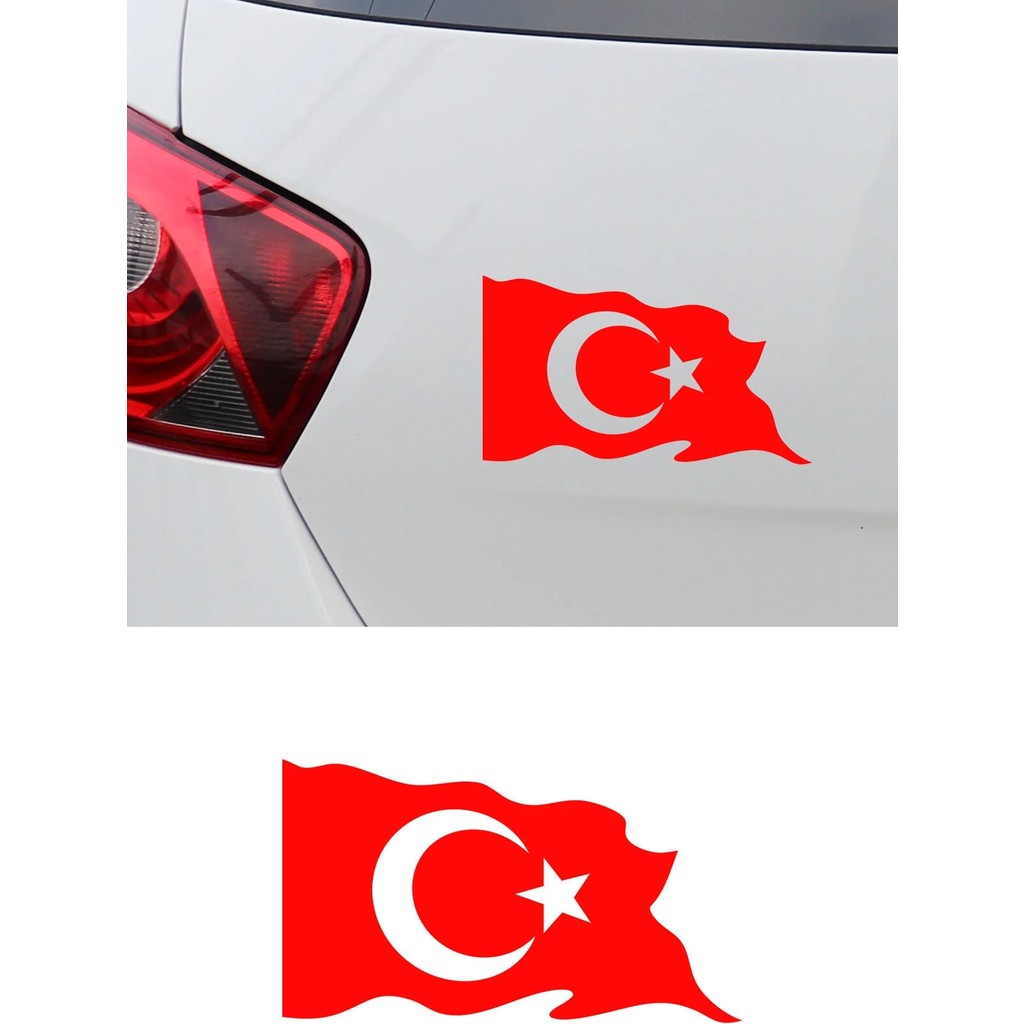 New Jargon Türk Bayrağı Oto Sticker - Ay Yıldız Araç Cam Sticker - Dalgalı Türk Bayrağı 15X9CM - Kırmızı - 15x9cm SSD / Solid State Drive Fiyatı