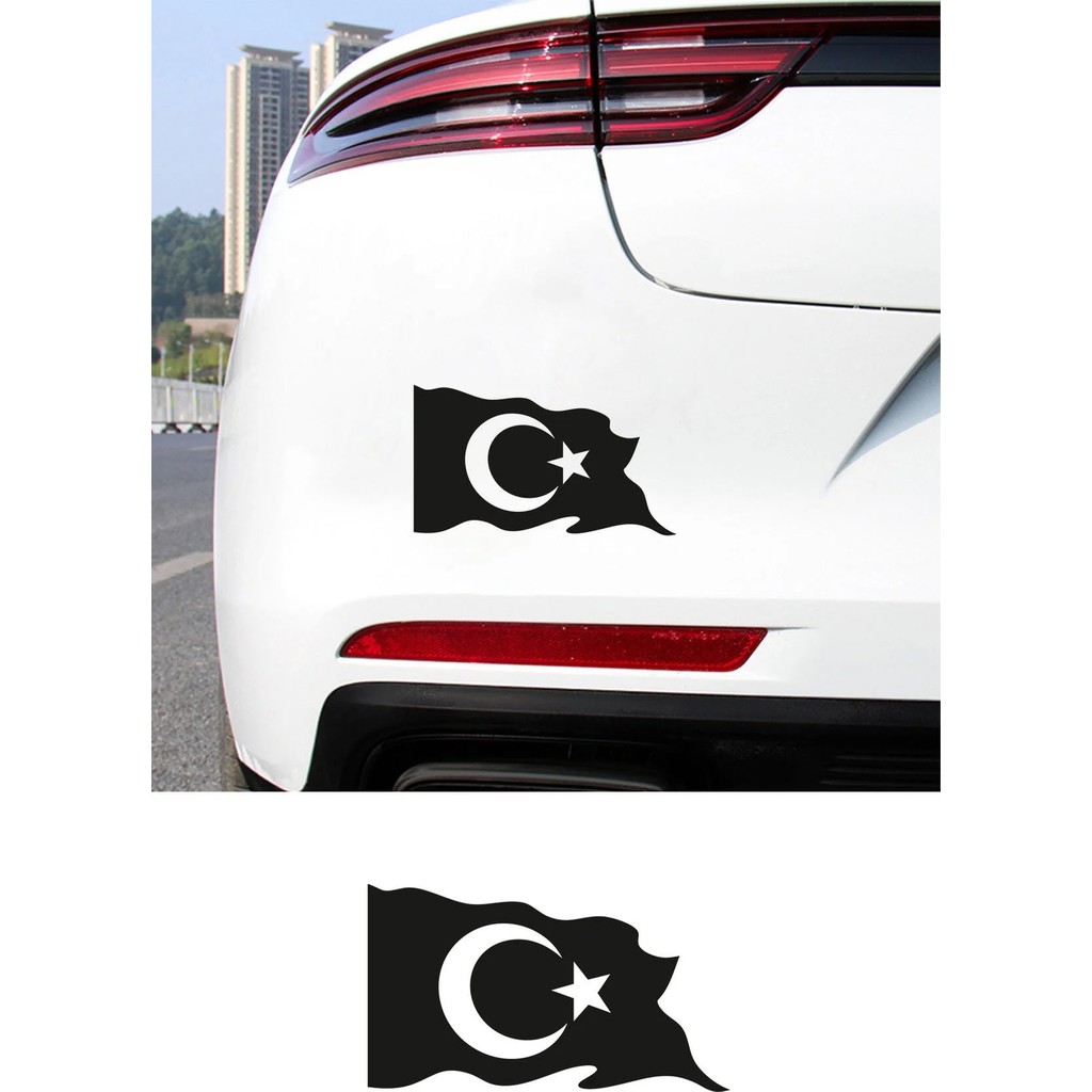New Jargon Türk Bayrağı Oto Sticker - Ay Yıldız Araç Cam Sticker - Dalgalı Türk Bayrağı 15X9CM - Siyah - 15x9cm SSD / Solid State Drive Fiyatı