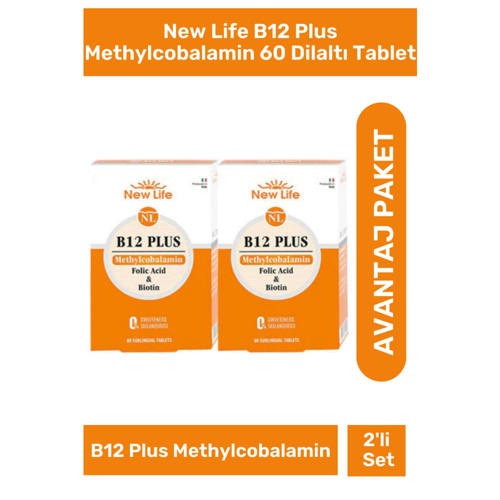 New Life B12 Plus Methylcobalamin 60 Dilaltı Tablet 2li Paket Sağlık / Diyet Fiyatı