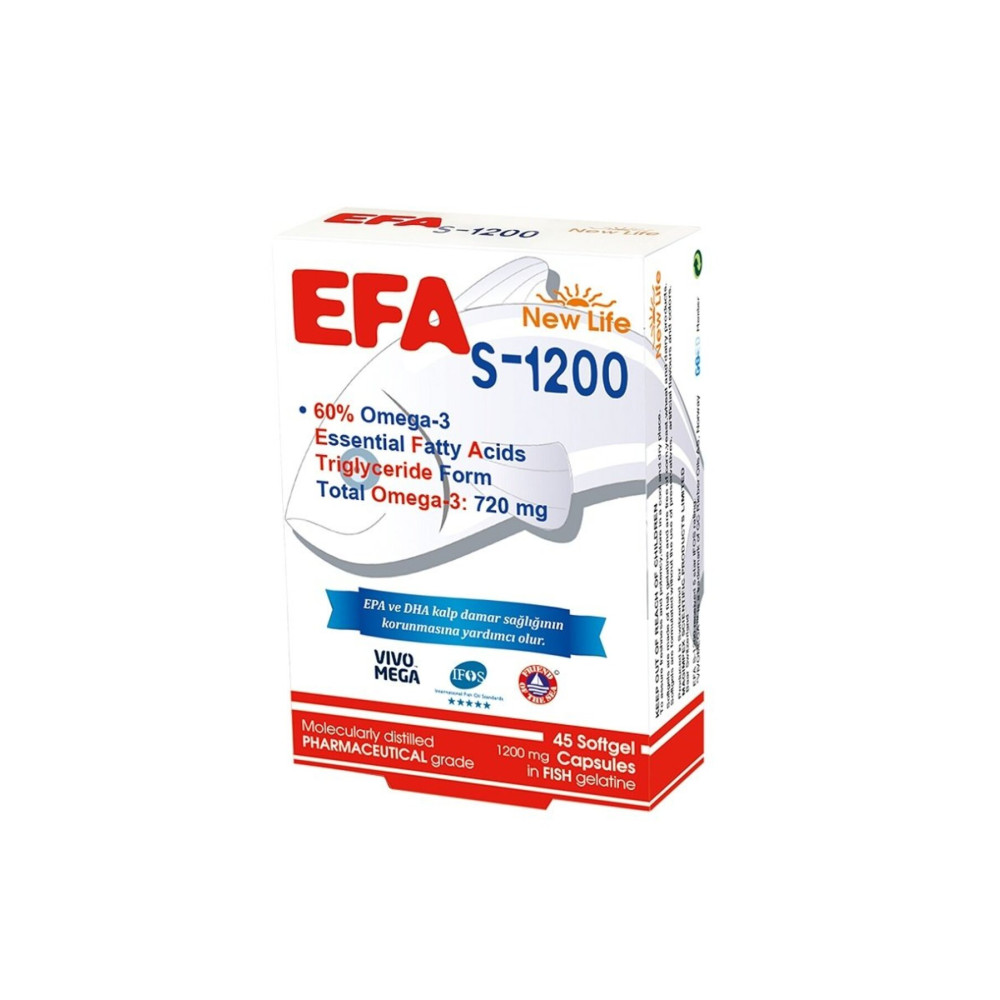 New Life Efa S-1200 Balık Yağı 45 Kapsül Balık Yağı / Omega 3 - 6 - 9 Fiyatı