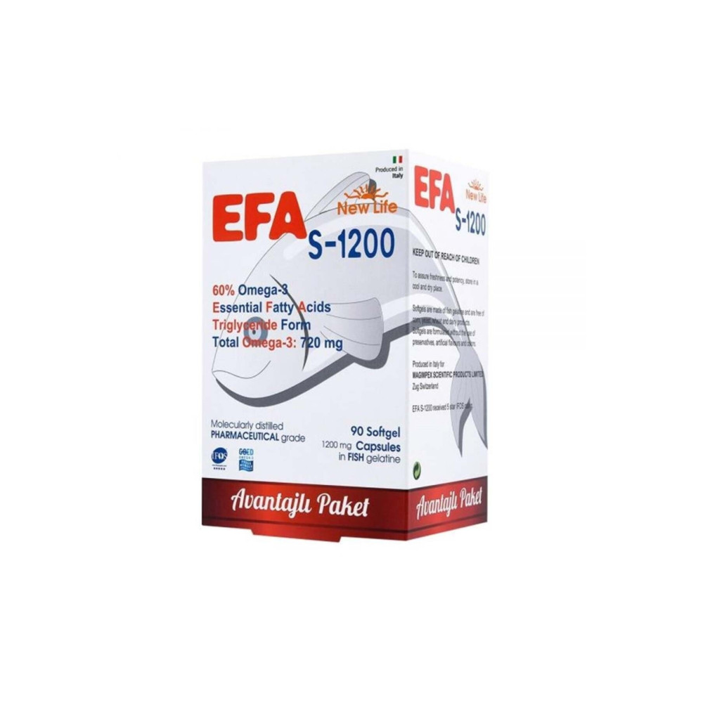 New Life Efa S-1200 Balık Yağı 90 Kapsül Balık Yağı / Omega 3 - 6 - 9 Fiyatı