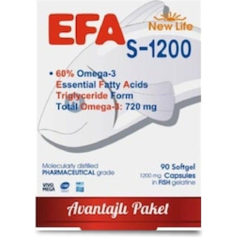New Life Newlife Efa S-1200 Omega 3 Balık Yağı 90 Softjel Kapsül Diğer Fiyatı