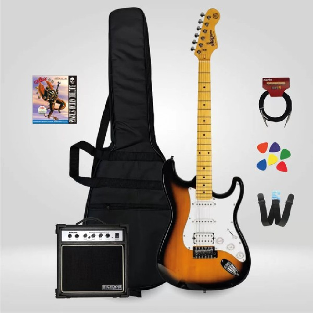 New Orleans NHS9720 Stratocaster Hss Sunburst Elektro Gitar Seti -Set1 Oto Boyaları Fiyatı