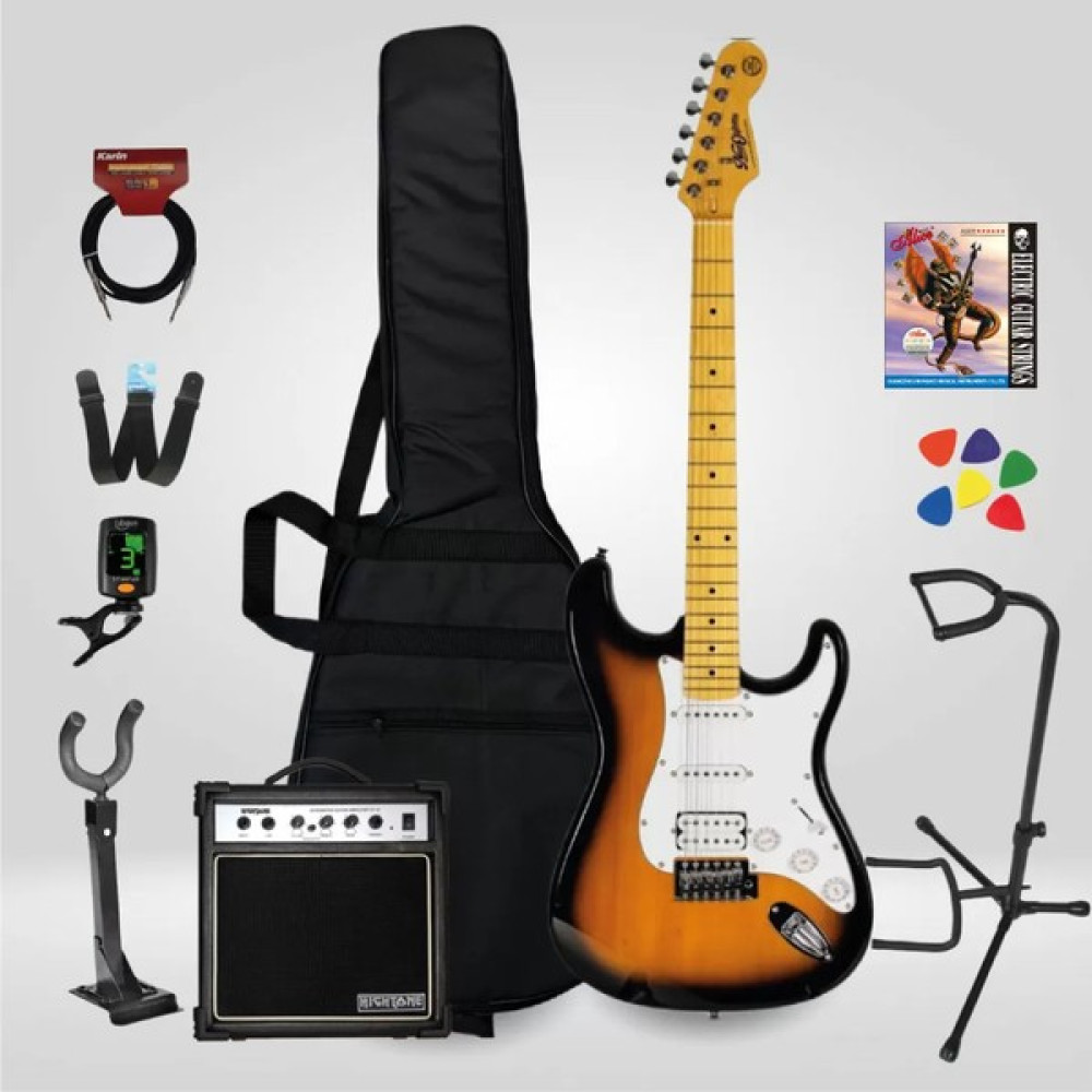 New Orleans NHS9720 Stratocaster Hss Sunburst Elektro Gitar Seti - Set4 Elektro Gitarlar Fiyatı