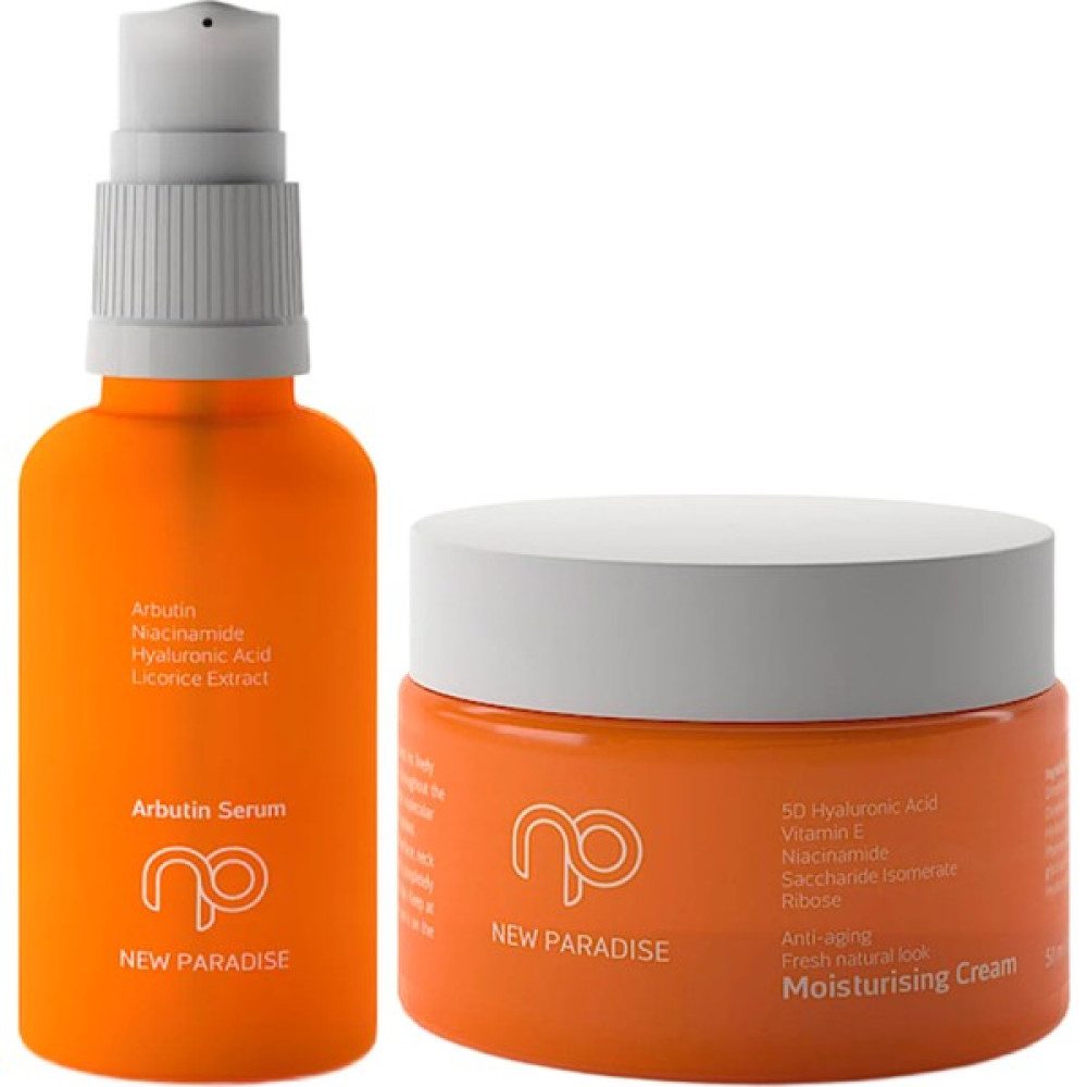 New Paradise Lekeli Kuru Nemsiz Ve Yaşlanma Karşıtı Bakım Seti (Arbutin Serum 30 ml, Moisturising Cream 50 ml) Cilt ve Yüz Bakımı Fiyatı