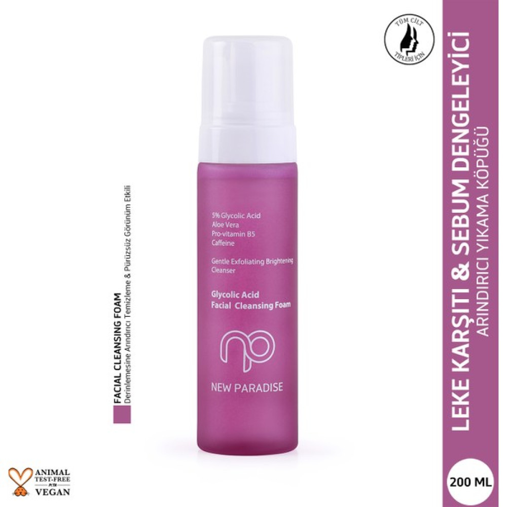 New Paradise Sıkılaştıran Nemlendiren GiderenSebum Dengeleyen Yüz Yıkama Köpüğü 200 ml Cilt Temizleme ve Peeling Fiyatı