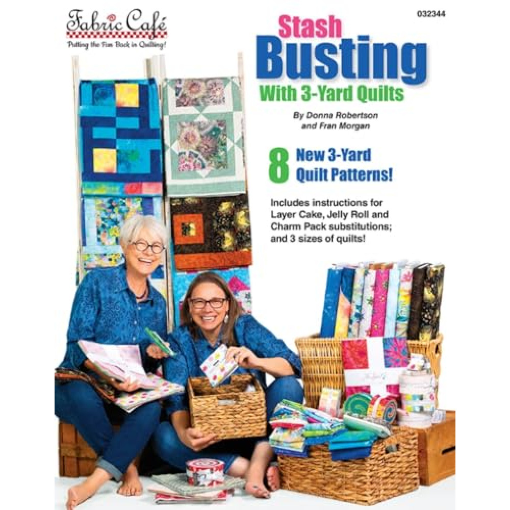 New!! Stash Busting 3 Yard Quilts Book by Donna and Fran for Fabric Cafe Sewing Machine Fiyatı