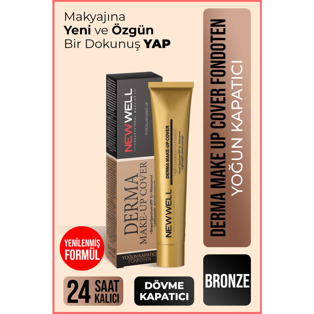 New Well Derma Make-up Cover Foundation - Bronze Fondötenler Fiyatı