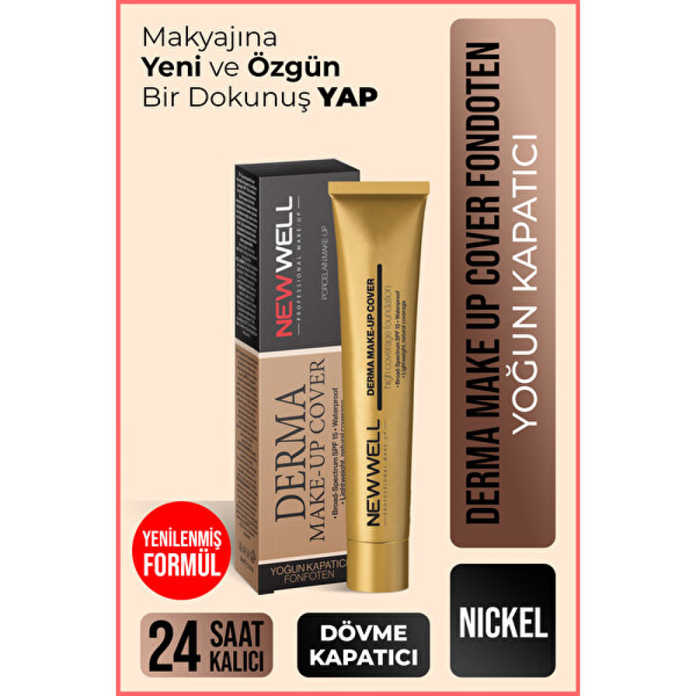 New Well Derma Makeup Cover Yoğun Kapatıcı Fondöten - 05 Nickel Fondötenler Fiyatı