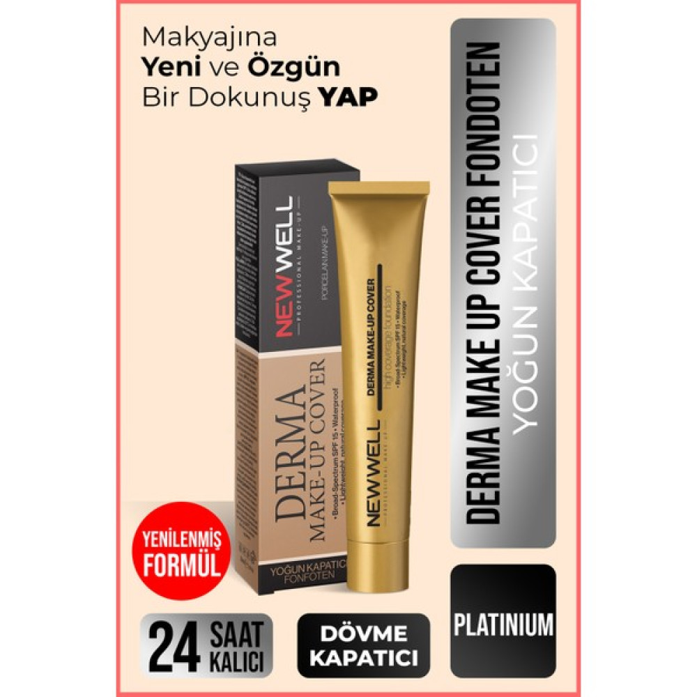 New Well Derma Makeup Cover Yoğun Kapatıcı Fondöten - 05 Platinium Fondötenler Fiyatı