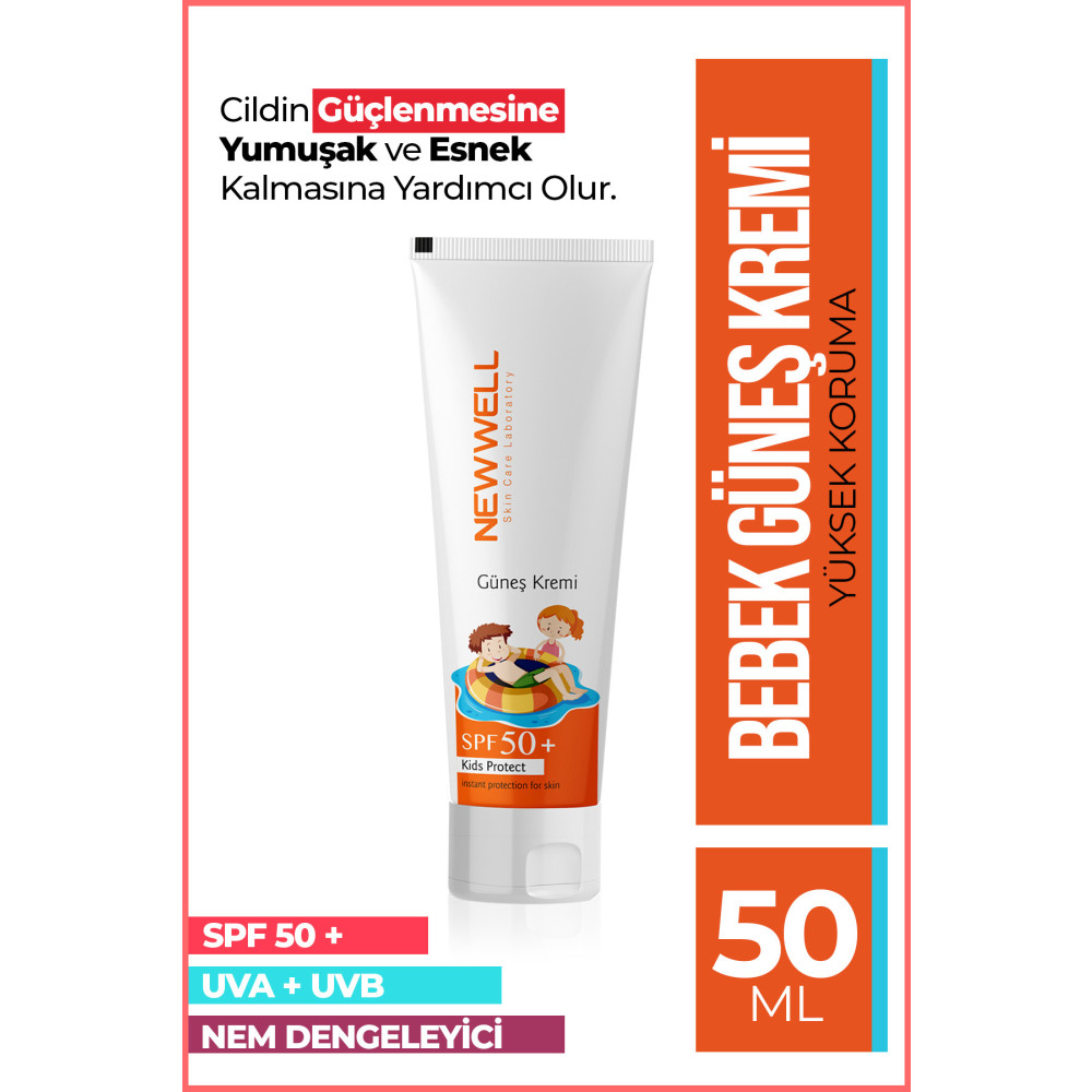 New Well Güneş Koruyucu Çocuk Kremi Spf 50+ (50ml) Bebek Güneş Kremi Fiyatı