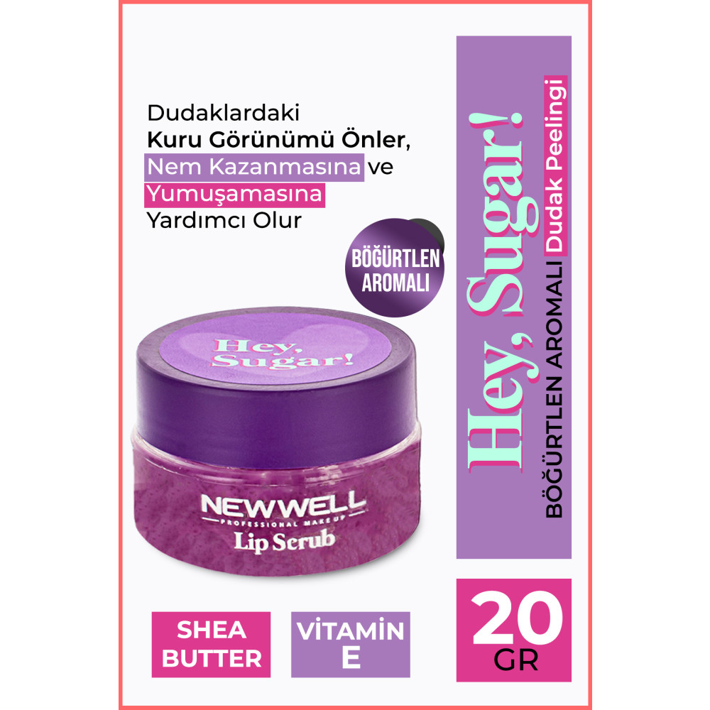 New Well Hey Sugar! Böğürtlen Aromalı Dudak Peelingi 20gr Dudak Bakımı / Koruyucu Fiyatı
