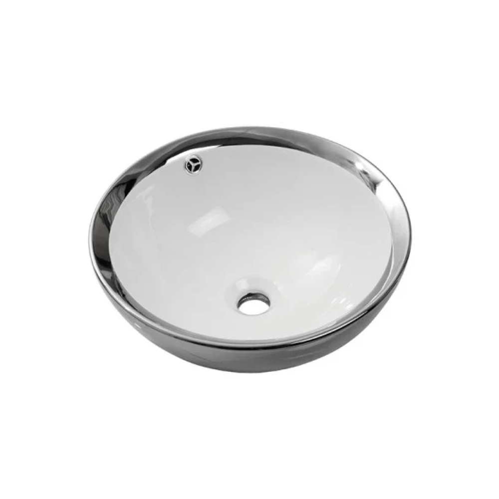 Newarc Tezg.üstü Lavabolar Newart Yuv. Çanak Lavabo Krom Beyaz 5010Cr-W Lavabo Fiyatı