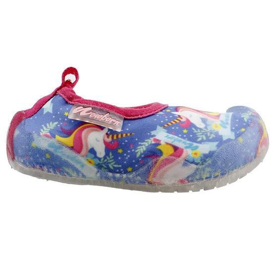 Newborn NAQ2010 Aqua Unicorn Açık Turkuaz Sarı Siyah Kız Çocuk Terlik
