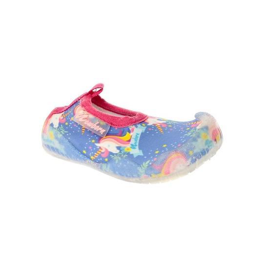 Newborn NAQ2010 Aqua Unicorn Açık Turkuaz Sarı Siyah Kız Çocuk Terlik