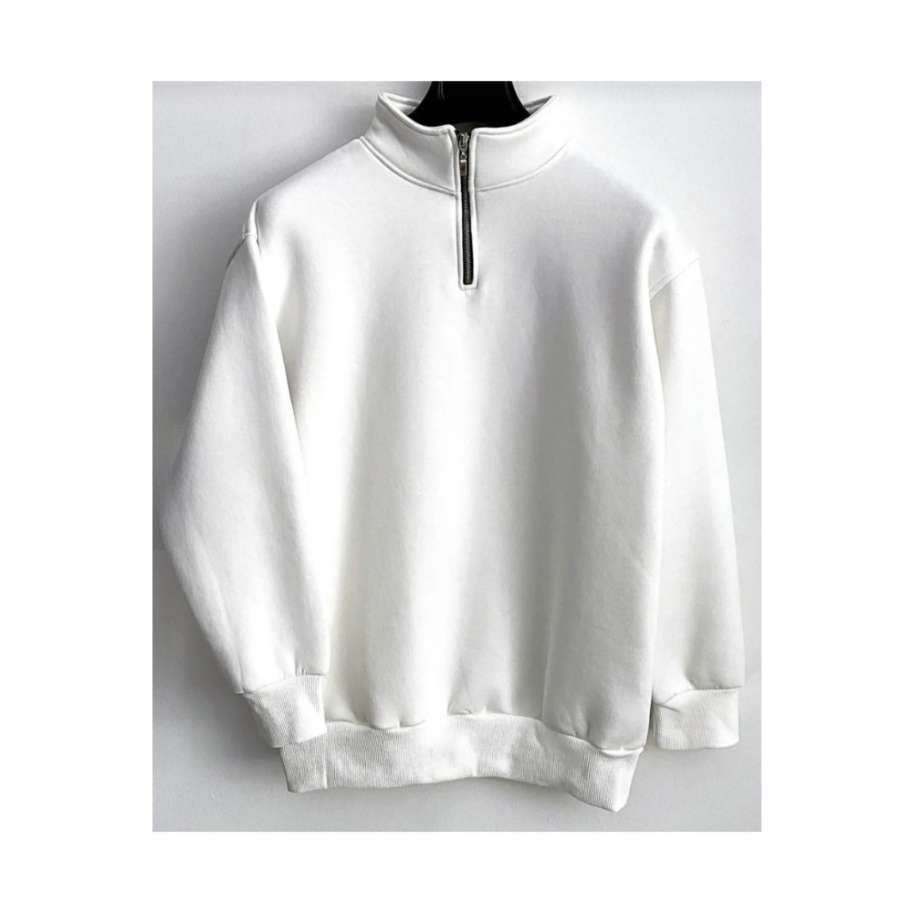 NewCabin Yarım Fermuarlı (3 İPLİK) Şardonlu Dik Yaka Sweatshirt Içi Polarlı Kışlık Unisex M Beden Bayan Sweatshirt Fiyatı
