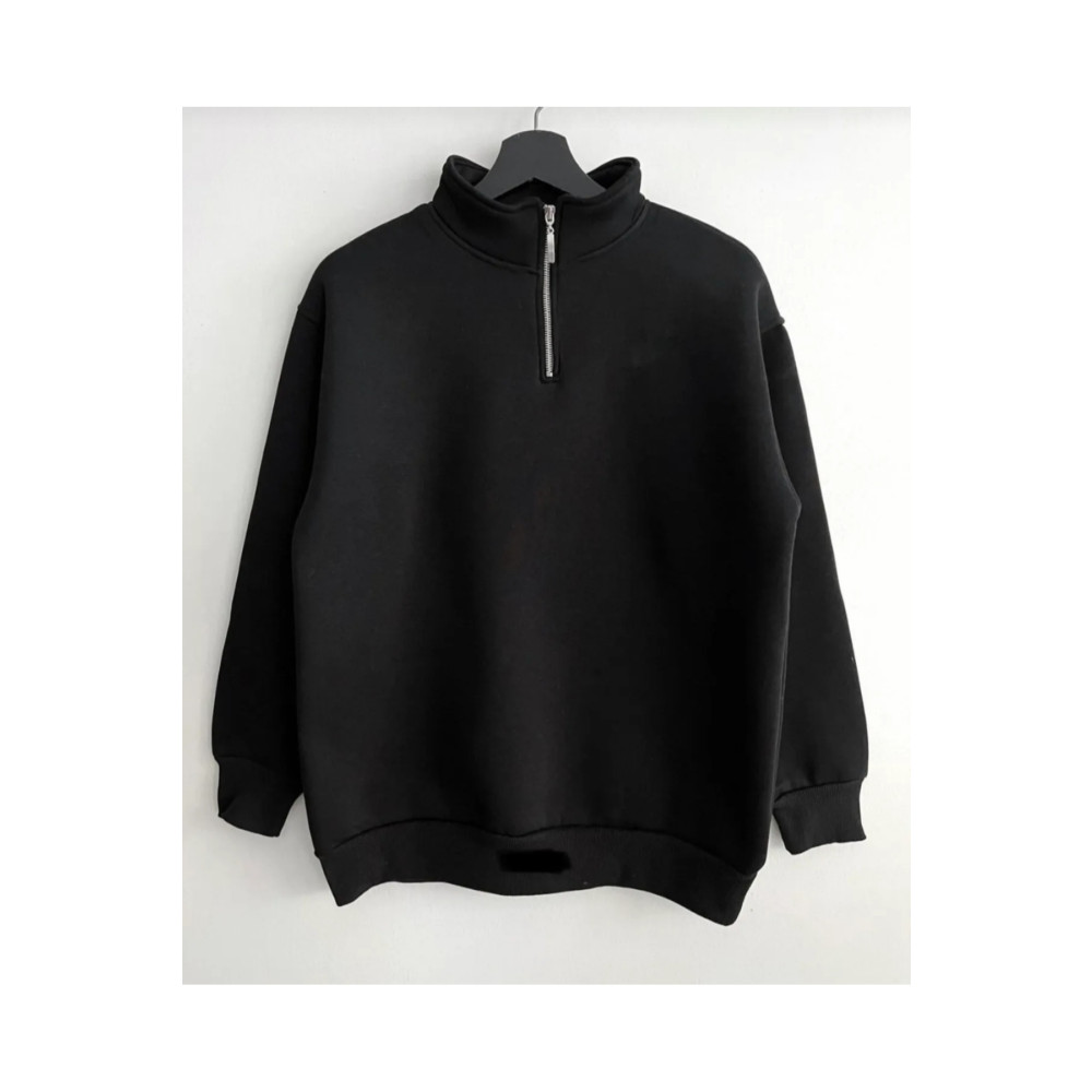 NewCabin Yarım Fermuarlı Dik Yaka Sweatshirt İçi Polarlı Kışlık unisex S Beden Bayan Sweatshirt Fiyatı