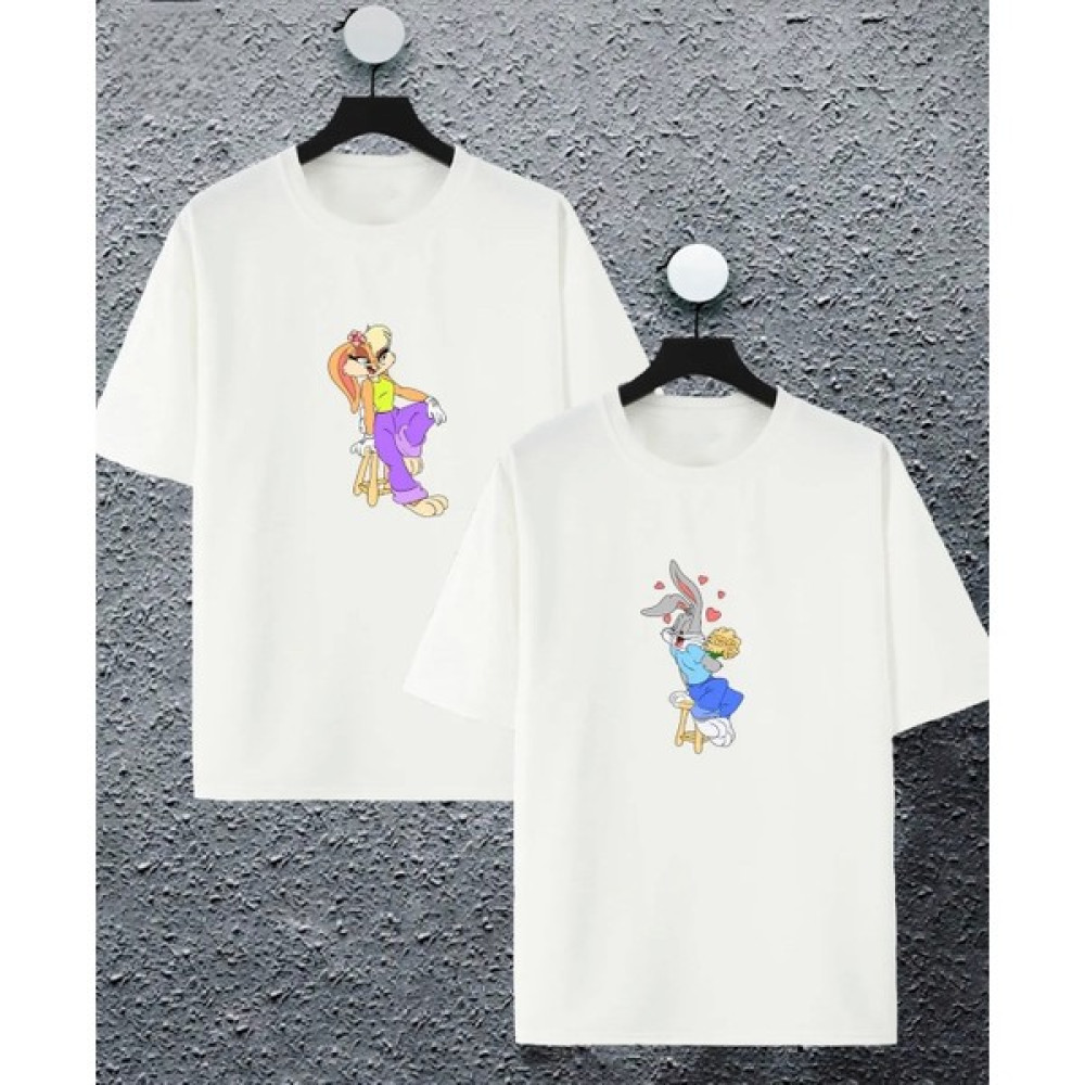Newcabin.35 Yeni Sezon Oversize Geniş Kalıp Unisex Aşk Tom ve Jerry Baskılı Sevgili Kombini Yazlık T-Shirt Erkek T-shirt Fiyatı