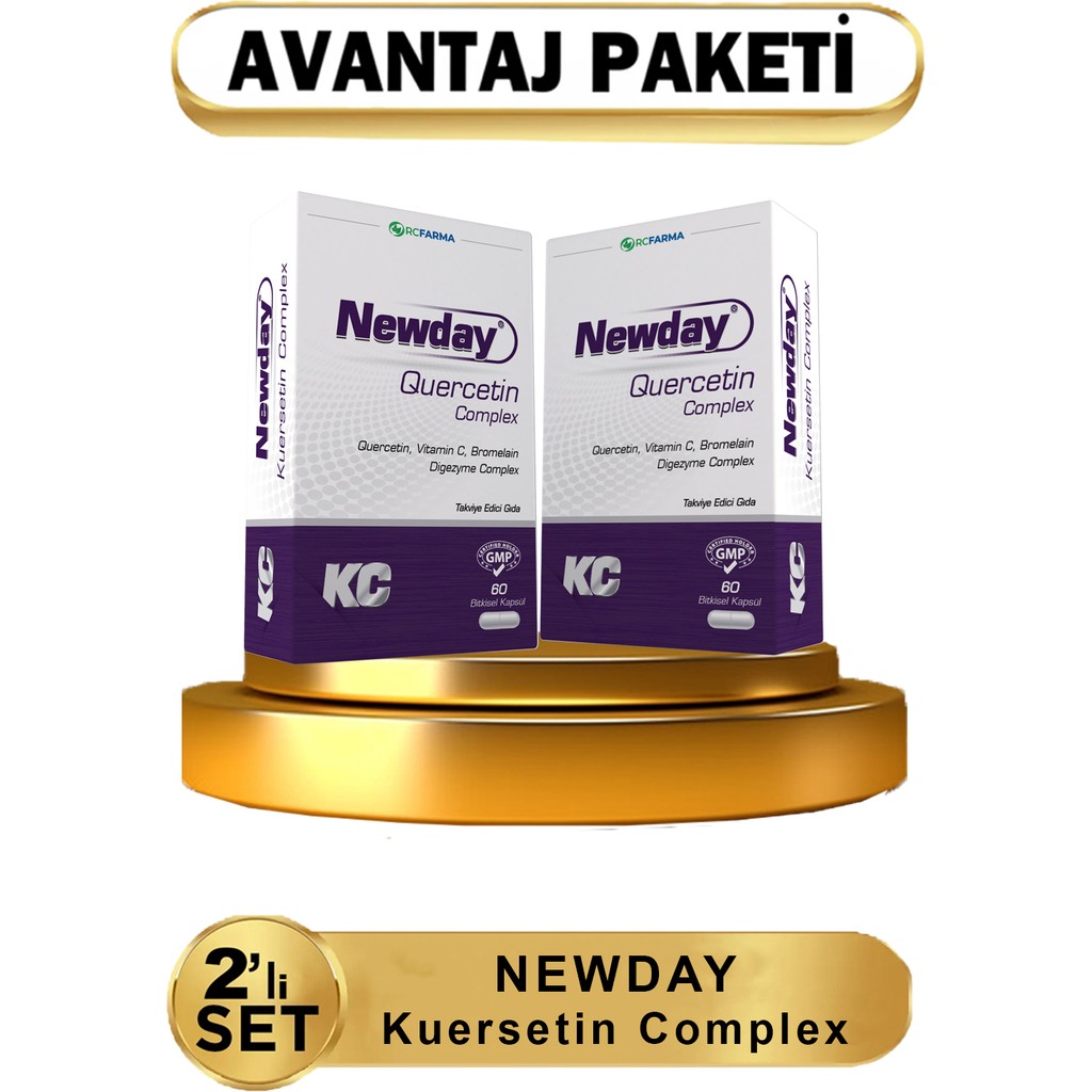 Newday Kuersetin Complex 60 Bitkisel Kapsül 2li ( Avantajlı Paket ) - 5X5 Diğer Fiyatı
