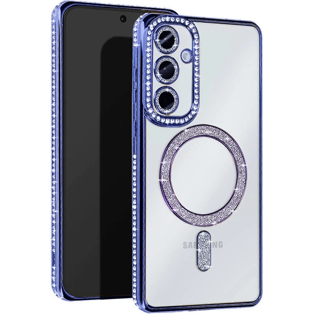 Newface Samsung Galaxy S25 Kılıf Joke Simli Magneticsafe Kılıf - Mavi Sptgl Cep Telefonu Kılıfı Fiyatı