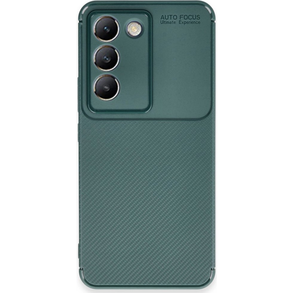 Newface Vivo V30 Lite 4g Kılıf Focus Carbon Silikon Kapak - Koyu Yeşil Cep Telefonu Kılıfı Fiyatı