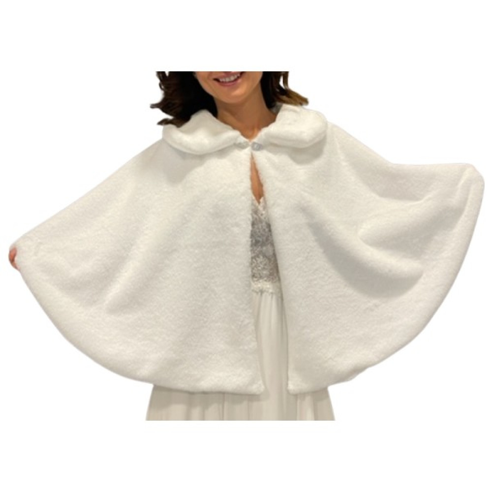 Newin Style Beyaz Broşlu Abiye Gelinlik Pelerin Kürk Etol Şal Gelin Bolero M2 Gelinlik Fiyatı