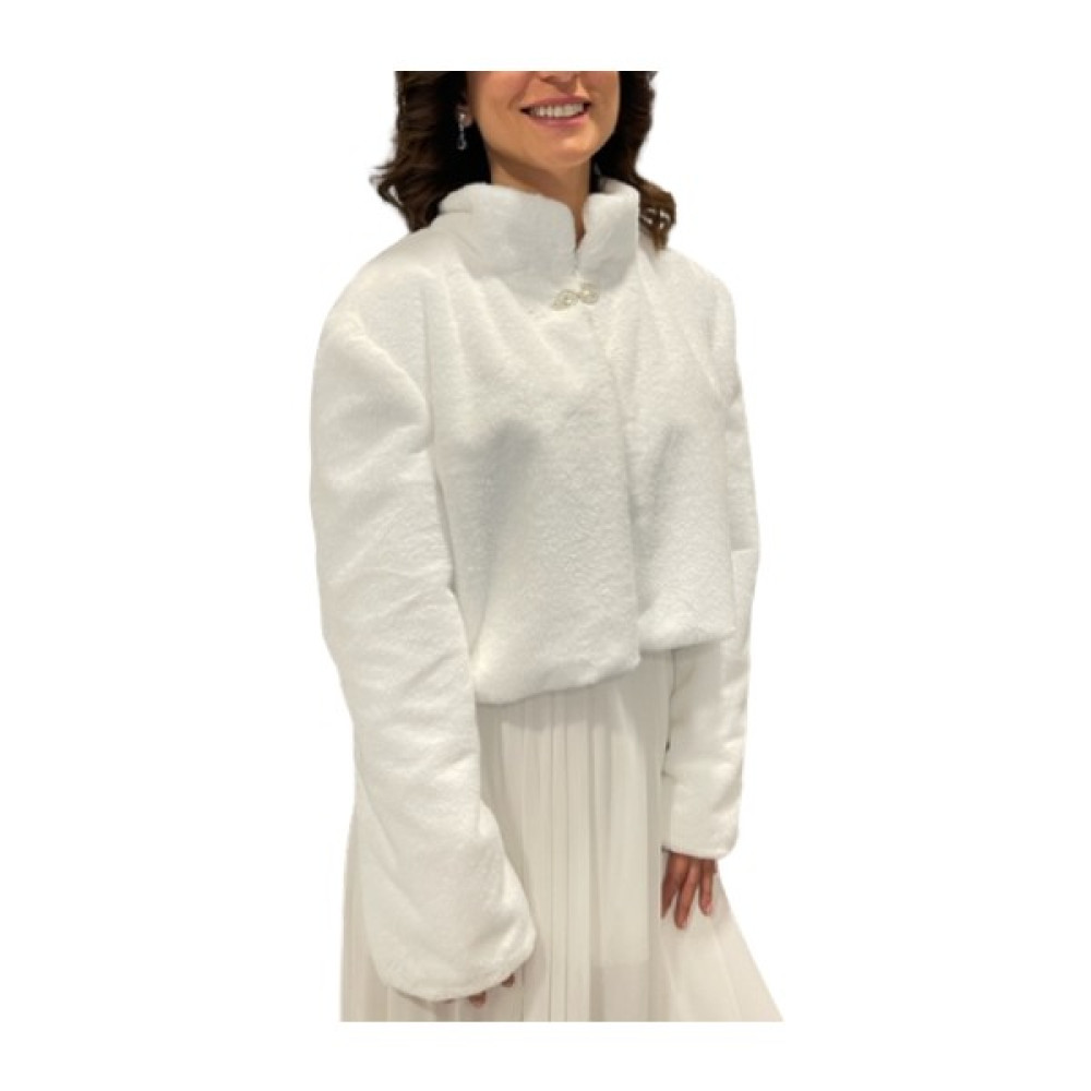 Newin Style Beyaz Dik Yaka Gelinlik Ceket Gelin Kürk Etol Bolero M10 Gelinlik Fiyatı