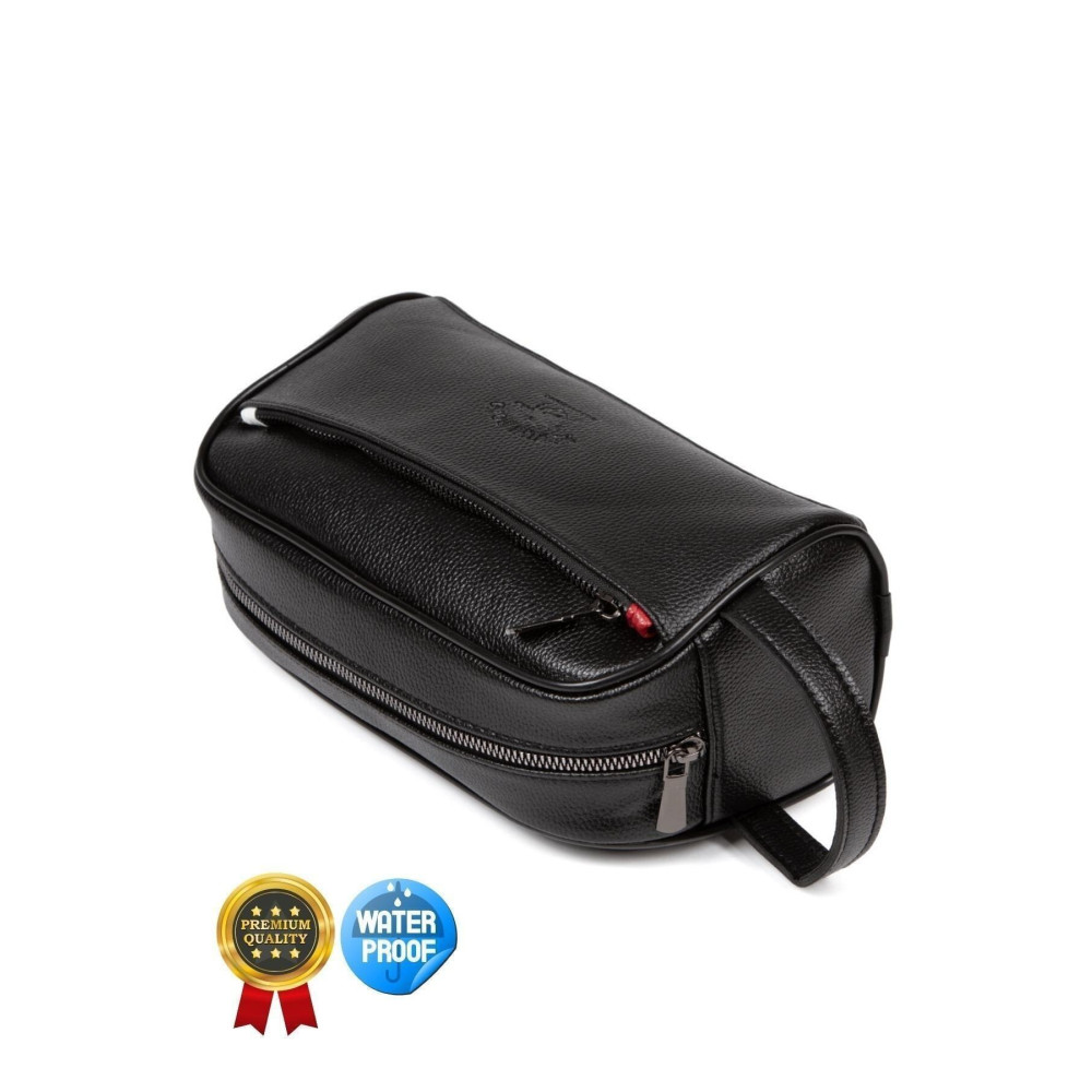 Newish Adelina Siyah Deri Portföy El Çantası Seyahat Traş Kozmetik Clutch Çanta Bayan Çanta ve Cüzdan Fiyatı