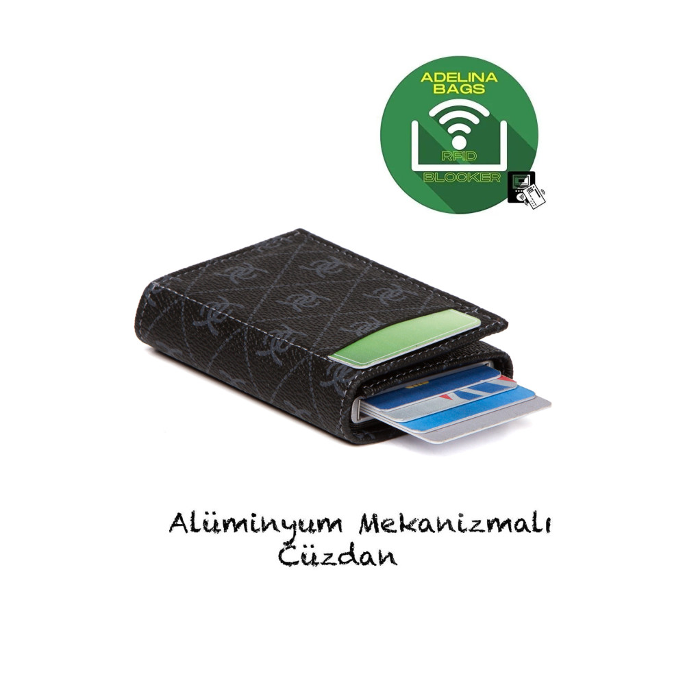 Newish Adelina Siyah Unisex Rio Mekanizmalı Otomatik Kızaklı Kartlık Cüzdan Unisex Kartlık Fiyatı
