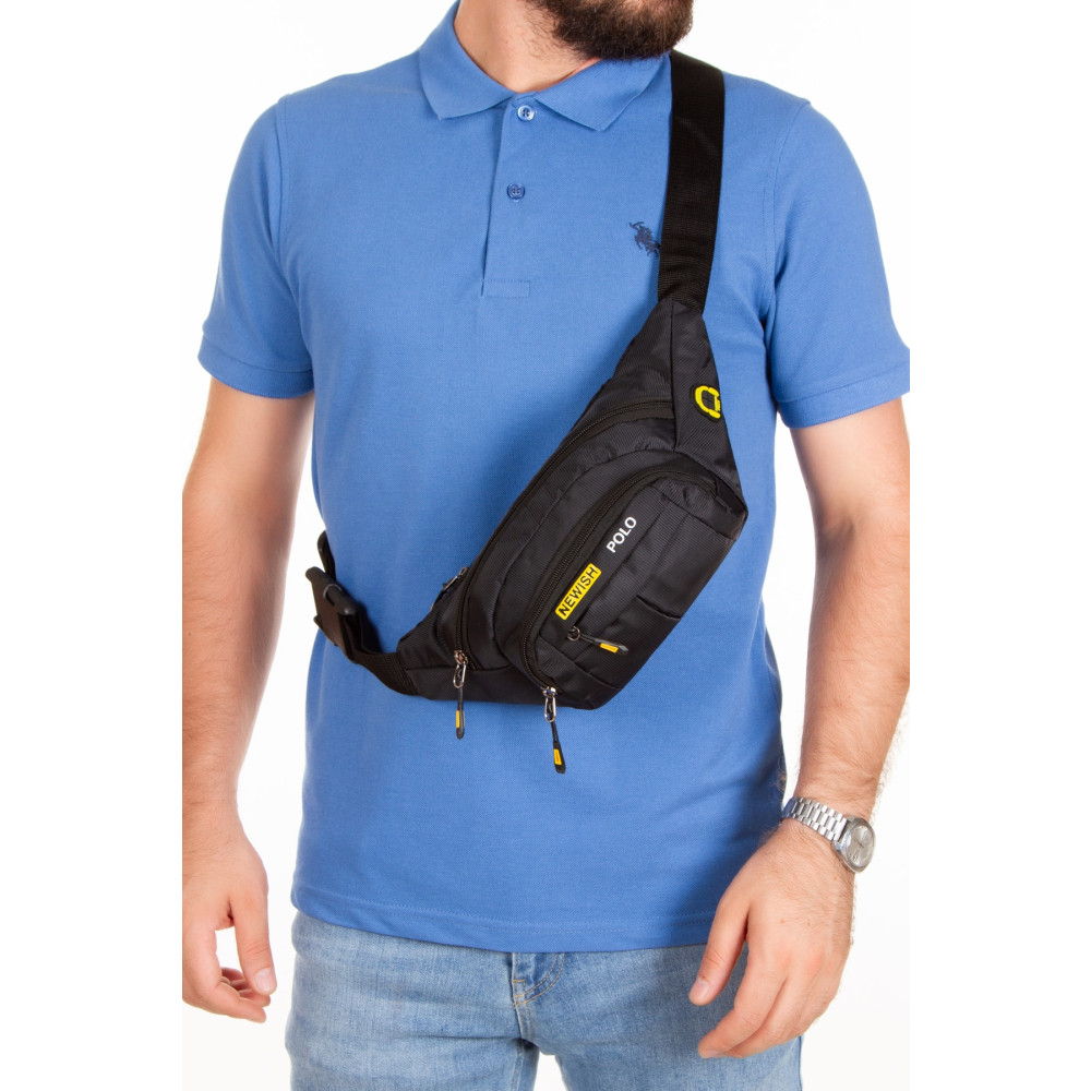 NEWISH POLO ACCESSORIES Unisex Siyah Su Geçirmez Usb Ve Kulaklık Girişli Bel Ve Omuz Çanta Freebag Bayan Bel Çantası Fiyatı