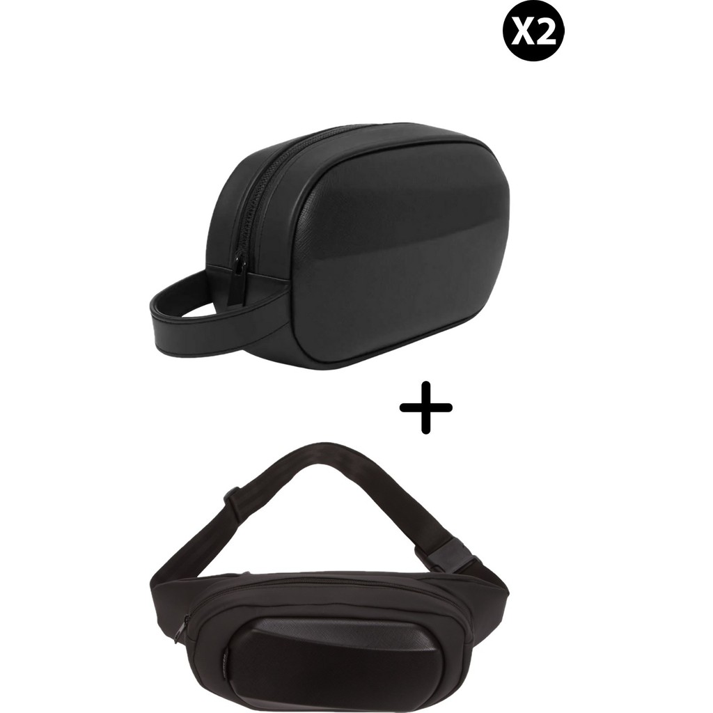 Newish Polo Erkek Deri Portföy Clutch Traş Kozmetik Bakım ve Günlük El Çantası 2 Adet - NEWPOLO351 Erkek El Çantası Fiyatı