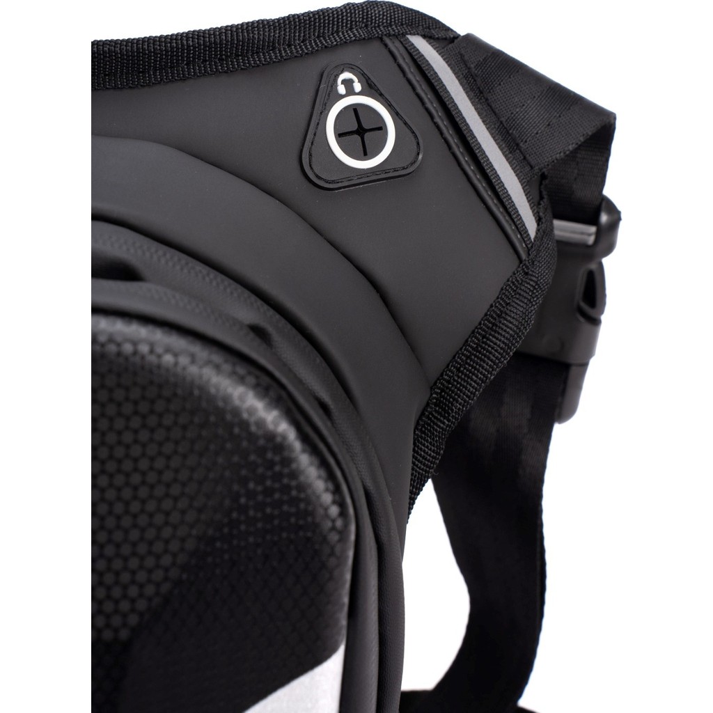 Newish Unısex Ayarlanabilir Askılı Kulaklık Şarj Kablo Çıkışlı Motorcu Omuz Bel Bacak Çantası - NEW367 - Siyah - Beyaz Diğer Fiyatı