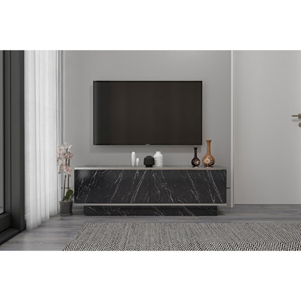 Newline Mobilya Ares Tv Ünitesi 135 cm Bendir Mermer-Gümüş - Bendir Mermer - Gümüş Tv Ünitesi / Sehpası Fiyatı
