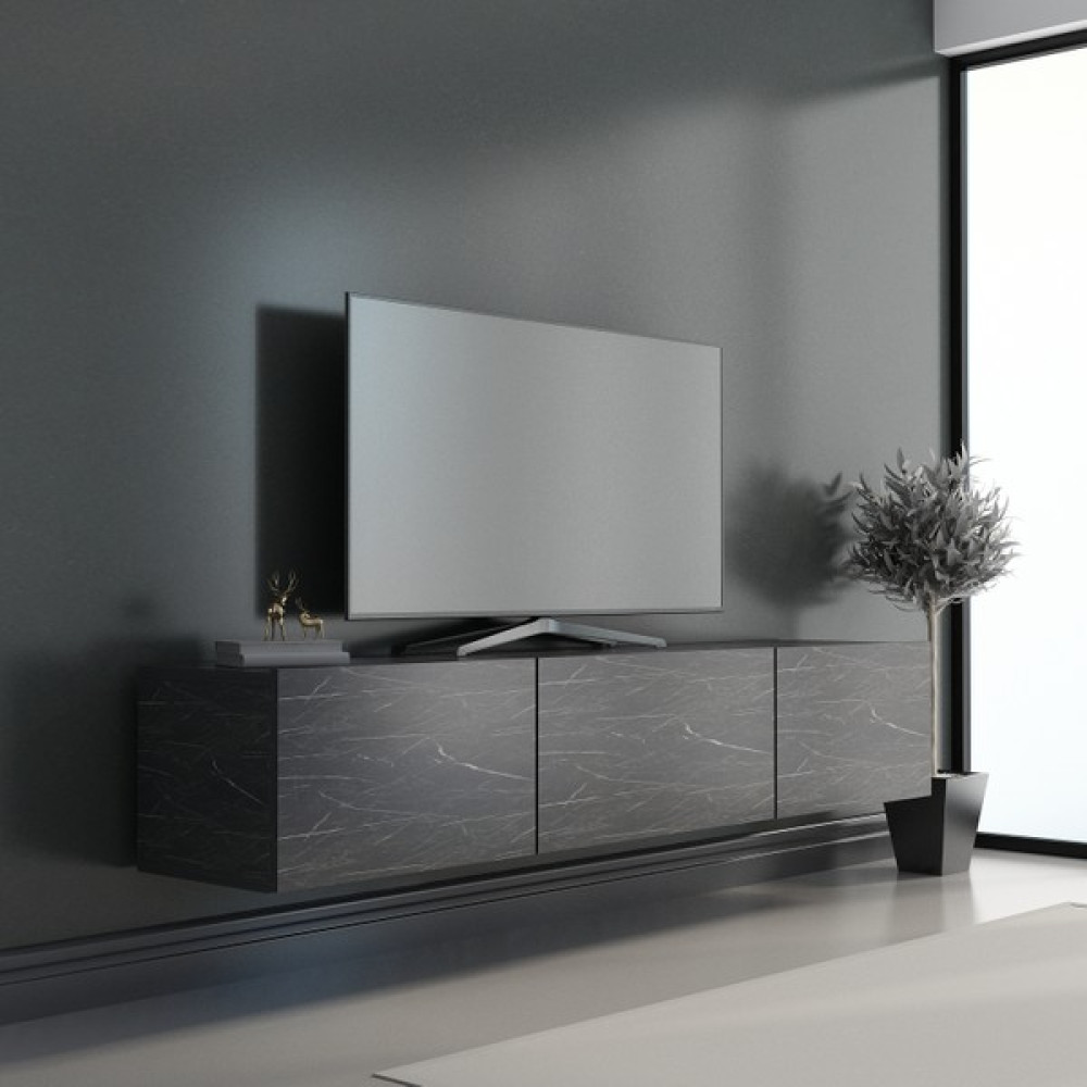 Newline Mobilya Bullet Tv Ünitesi Bendır Mermer 150 cm - Bendir Mermer Tv Ünitesi / Sehpası Fiyatı