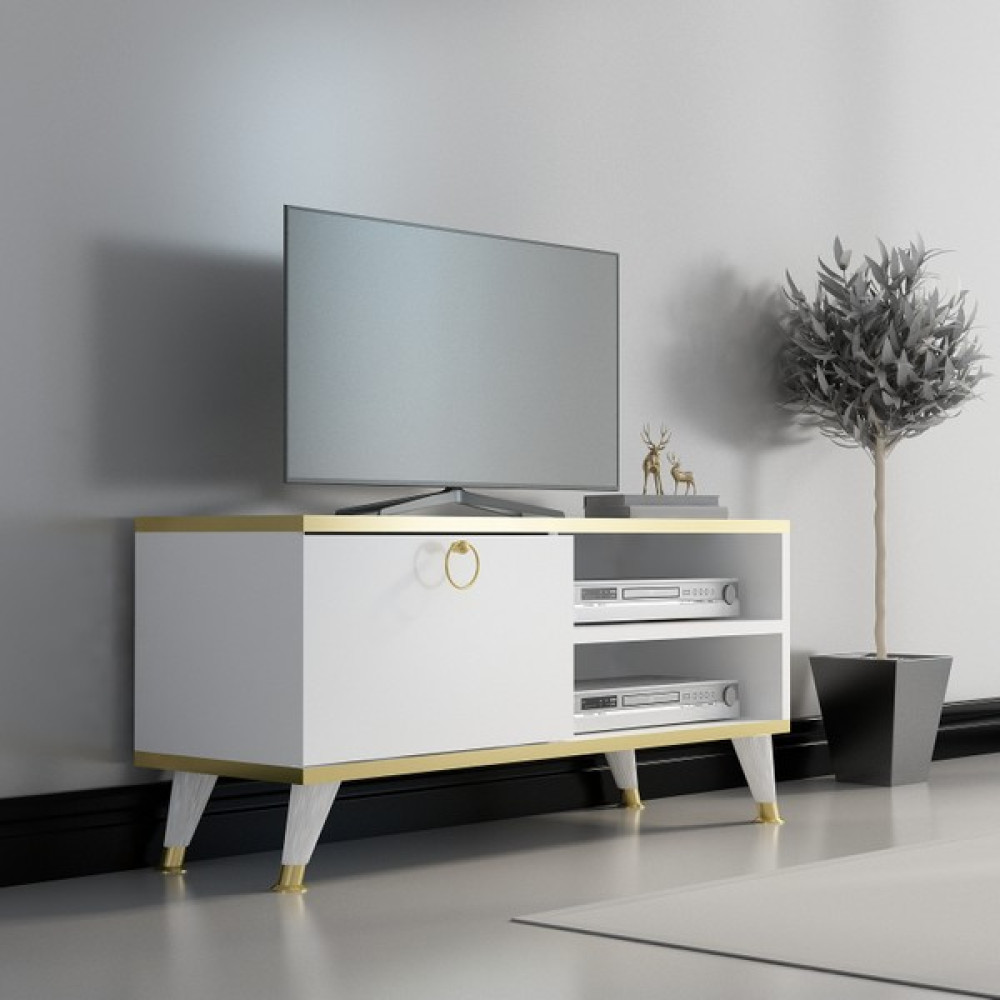 Newline Mobilya Newline Mobilya Gold Sweet Tv Ünitesi 90 cm Beyaz Gold - Beyaz - Gold Tv Ünitesi / Sehpası Fiyatı