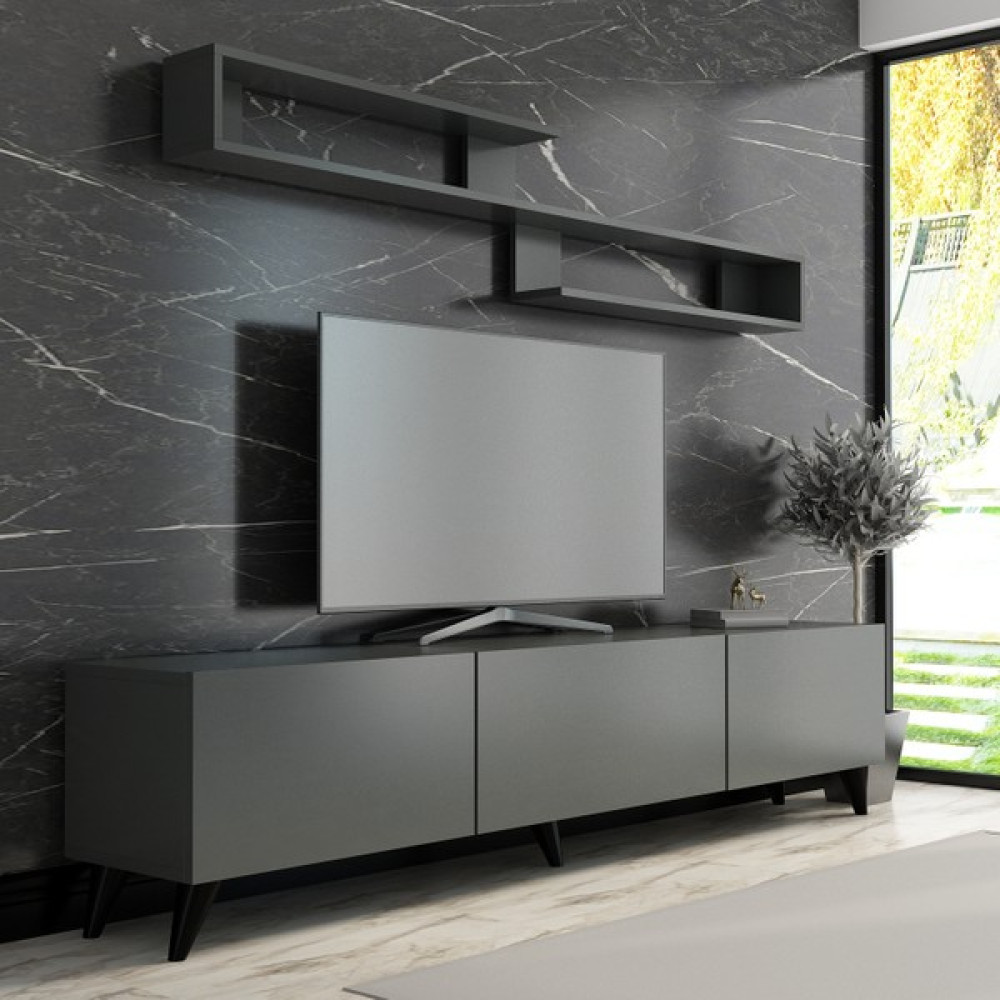 Newline Mobilya X4032 Antrasit Tv Ünitesi 210 cm Tv Ünitesi / Sehpası Fiyatı