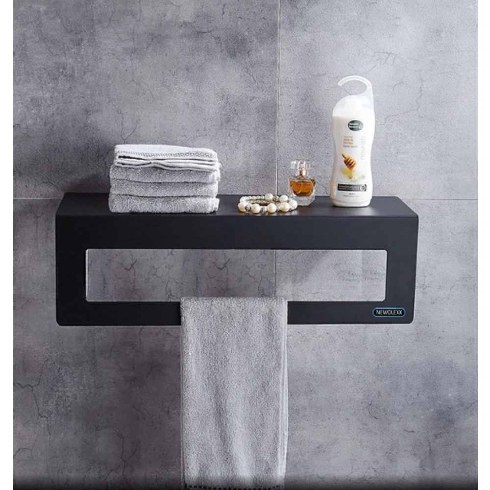 Newolexx Metal Havlu Askısı Havlu Tutacağı Raf Mutfak Banyo Raflı Havluluk Metal Raflı Havluluk 30 cm - Siyah Havluluk Fiyatı