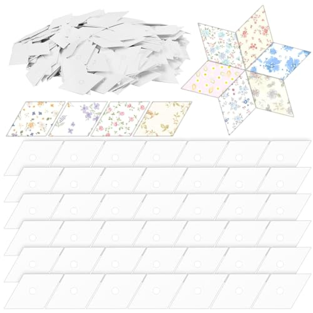 Neworkg 500 PCS Paper Piecing 1 Inches, Diamond 60 Degrees Paper Quilting Templates for DIY Patchwork Crafts and Sewing Supplies