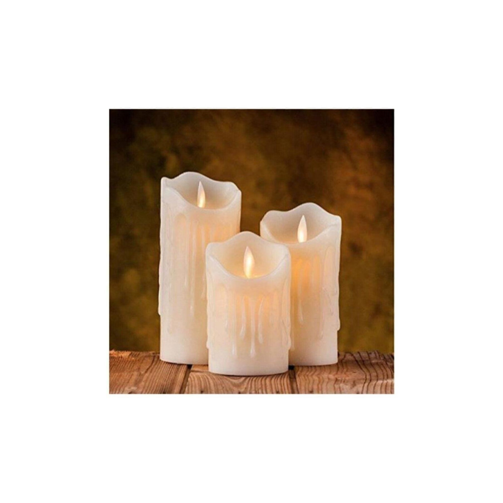 NEWSTORE HOME 3lü Erimiş Görünümlü Led Mum Pilli Dekoratif Mum Fiyatı