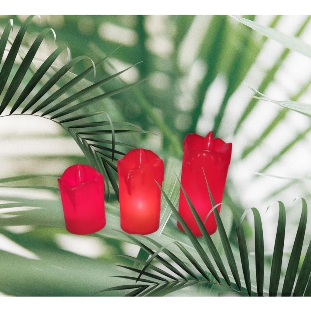 Newstore Home 3'lü Kırmızı Erimiş Görünümlü LED Mum Pilli KIR3LÜ Diğer Fiyatı