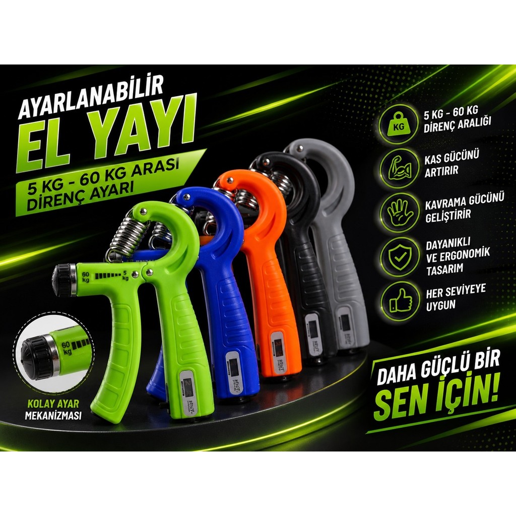 Newstore Home Ayarlı El Yayı 5-60 kg Ayarlanabilir Bilek Kas Güçlendirme Diğer Fiyatı