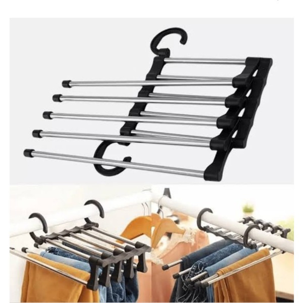 Newstore Home Hareketli 5 Lı Pantolon Kravat Askısı - Siyah Eşya Saklama / Düzenleme Fiyatı