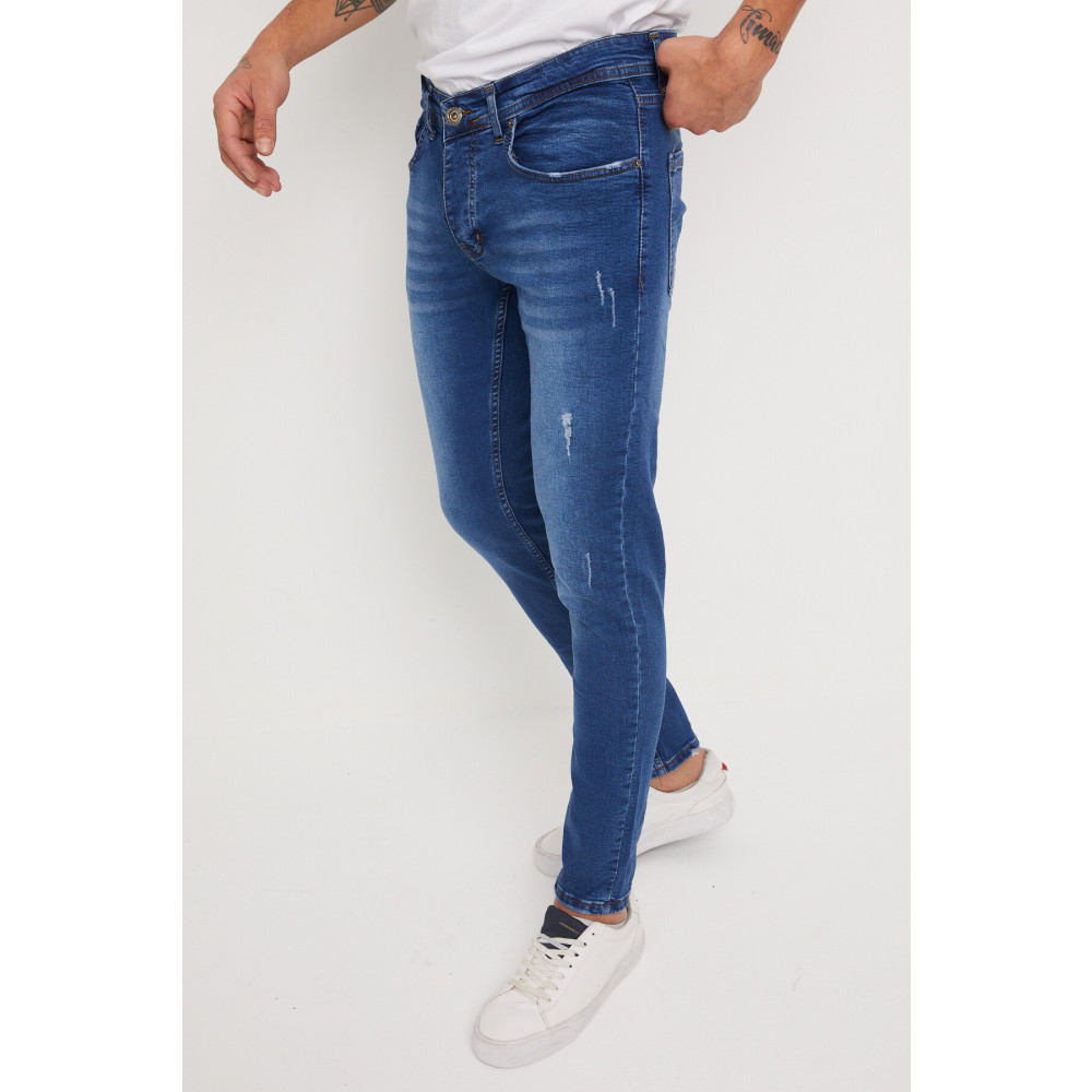 Newtime Erkek Jeans Skinny Fit Likralı Tırnaklı Mavi 29 Beden Kadın Pantolon Fiyatı