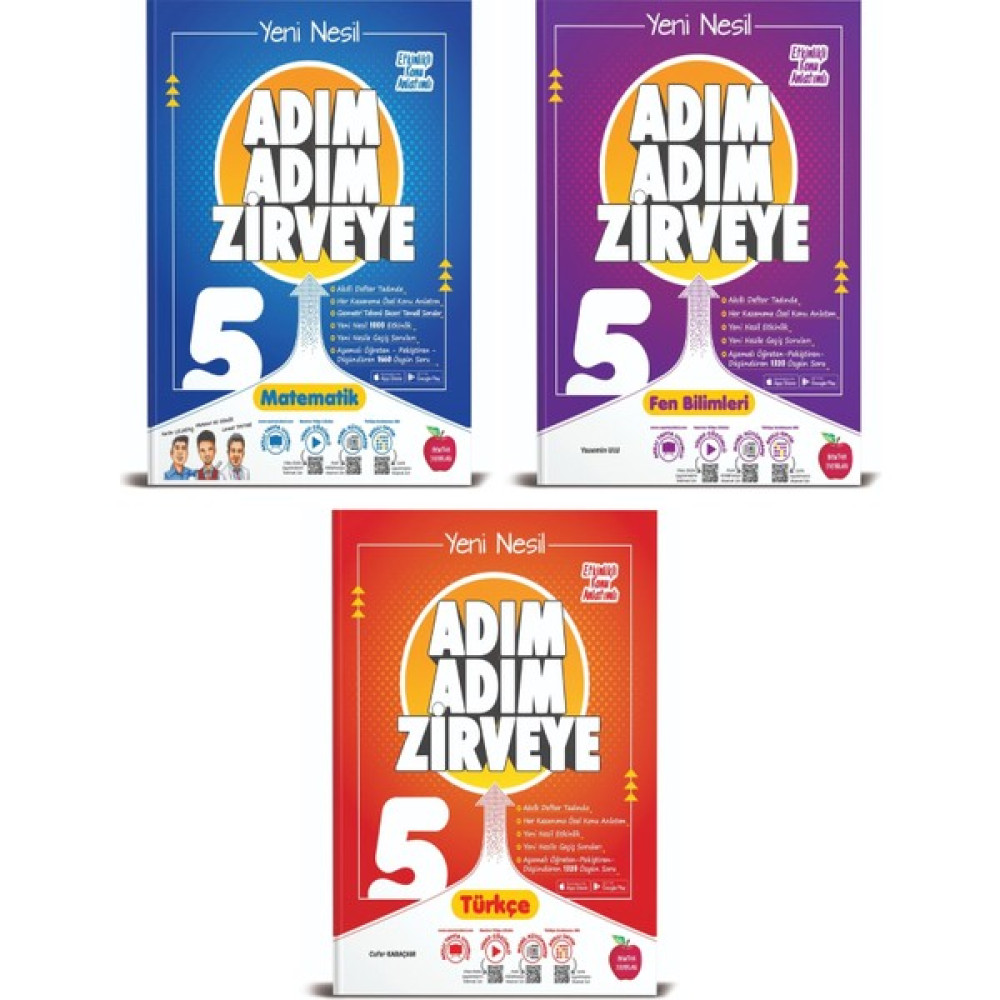 Newton Yayınları 5. Sınıf Matematik+Fen+Türkçe Adım Adım Zirveye Soru Bankası 3 Kitap (Ciltli) Tüm Dersler Fiyatı