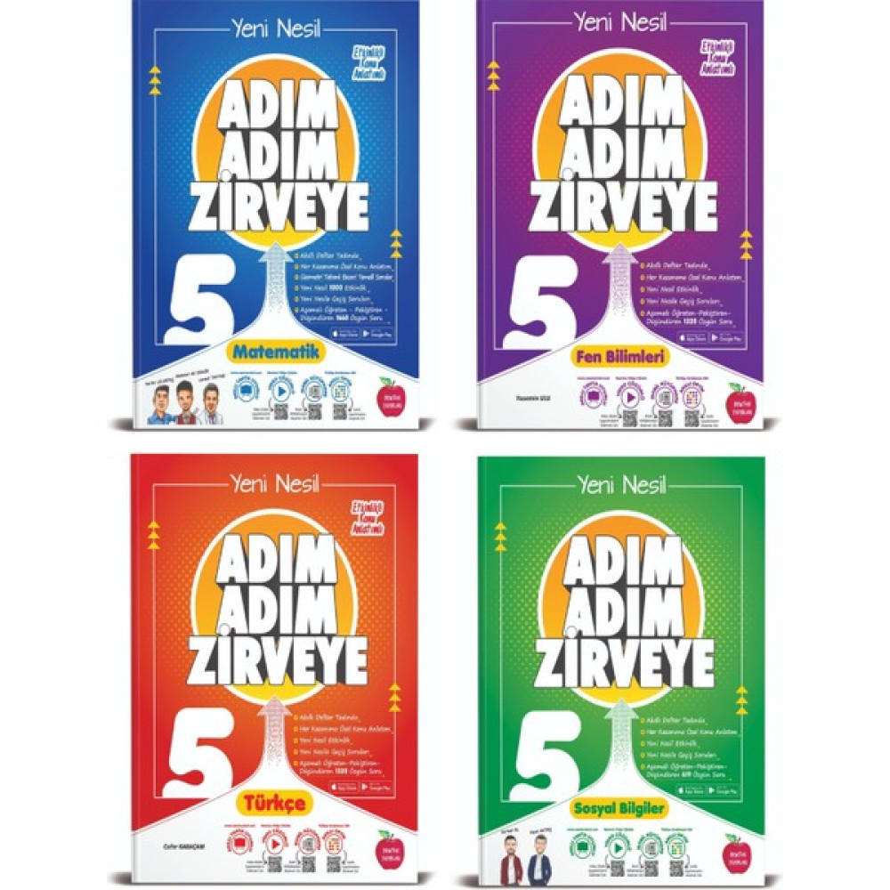 Newton Yayınları 5. Sınıf Matematik+Fen+Türkçe+Sosyal Adım Adım Zirveye Soru Bankası 4 Kitap (Ciltli) Tüm Dersler Fiyatı