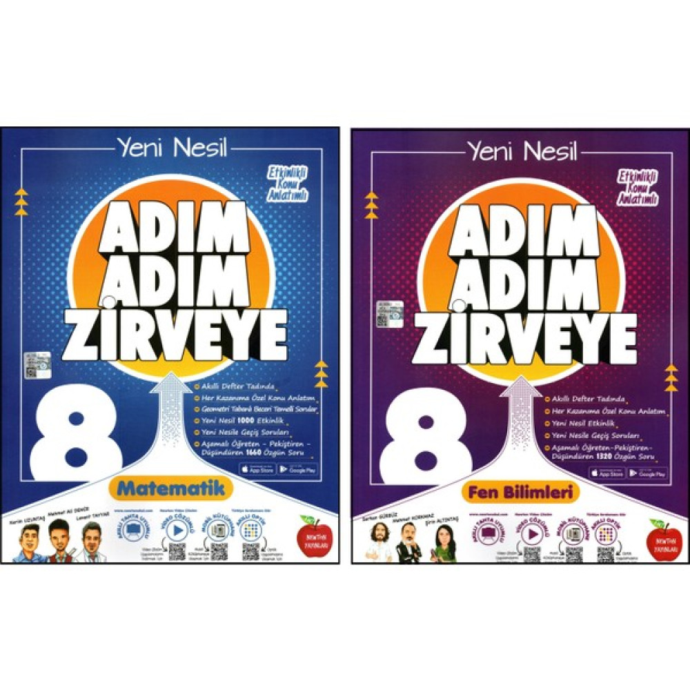 Newton Yayınları 8. Sınıf LGS Matematik + Fen Adım Adım Zirveye Soru Bankası 2 Kitap Tüm Dersler Fiyatı