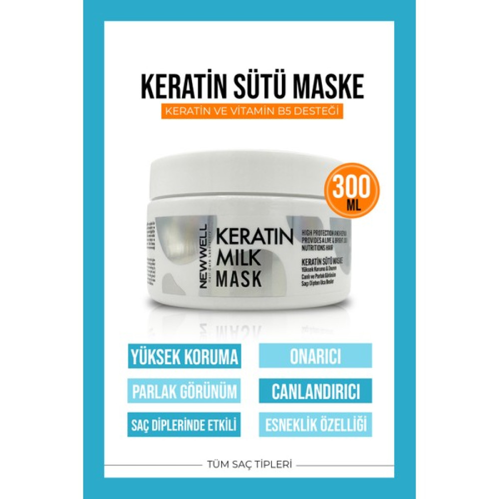 Newwell Keratin Sütü Maske (Saç Diplerine Kadar Etkili) 300ML Saç Bakım Maskeleri & Serumlar & Spreyler Fiyatı