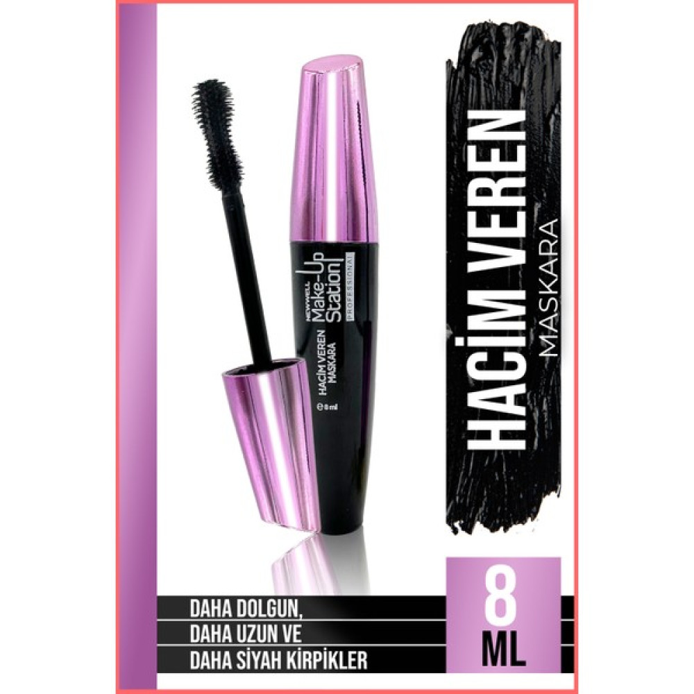 Newwell Make Up Station Hacim Veren Maskara 8 ml - Black Rimeller / Maskaralar Fiyatı