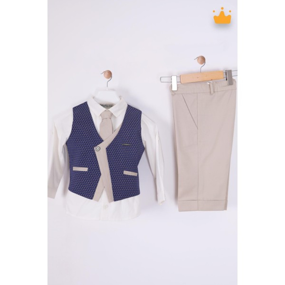 Nexactive Babyhola 1 Yaş Erkek Bebek Çocuk Doğum Günü Takım Elbisesi Yelek Gömlek Pantolon Kravat 4'lü Bayramlık Seti 5035 Erkek Çocuk Giyim Takımı Fiyatı
